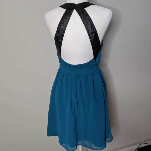 Ark & Co. Teal Open Back Dress, Size M - Picture 2 of 4